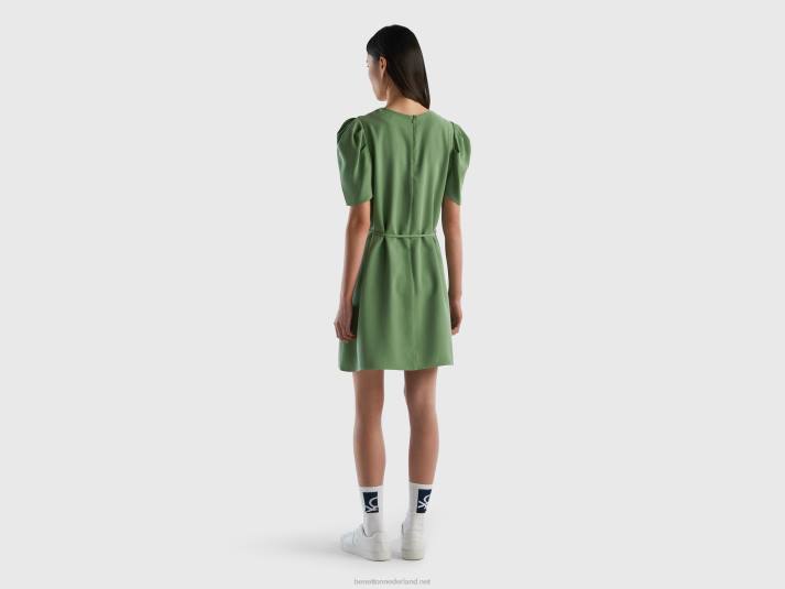 vrouwen Benetton korte jurk van viscosemix groente 4R62544