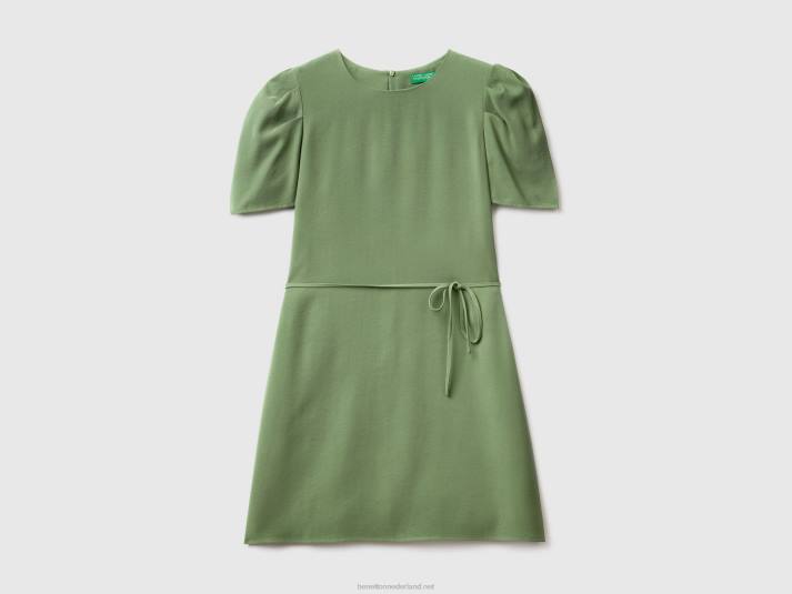 vrouwen Benetton korte jurk van viscosemix groente 4R62544