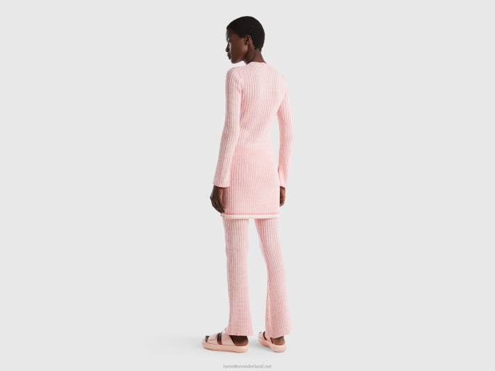 vrouwen Benetton korte roze sweaterjurk roze 4R624023