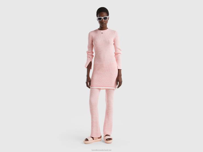 vrouwen Benetton korte roze sweaterjurk roze 4R624023