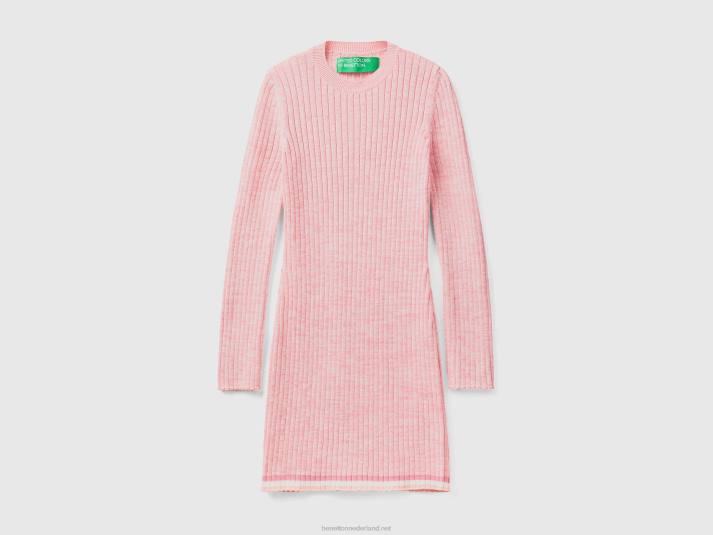 vrouwen Benetton korte roze sweaterjurk roze 4R624023