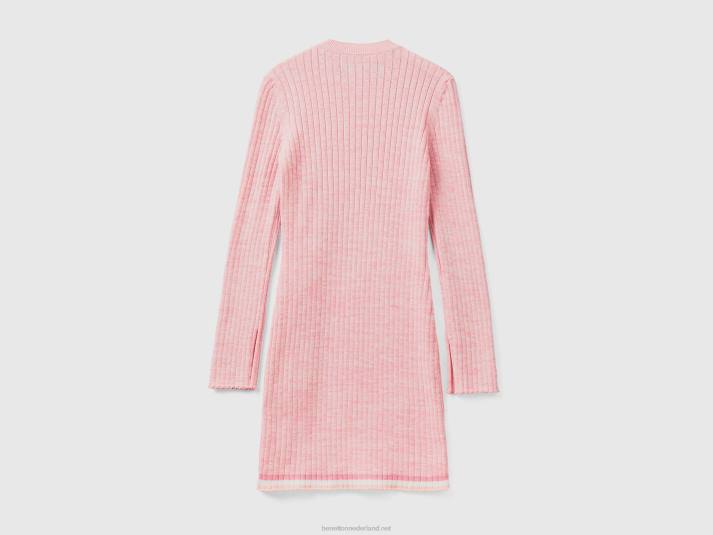 vrouwen Benetton korte roze sweaterjurk roze 4R624023