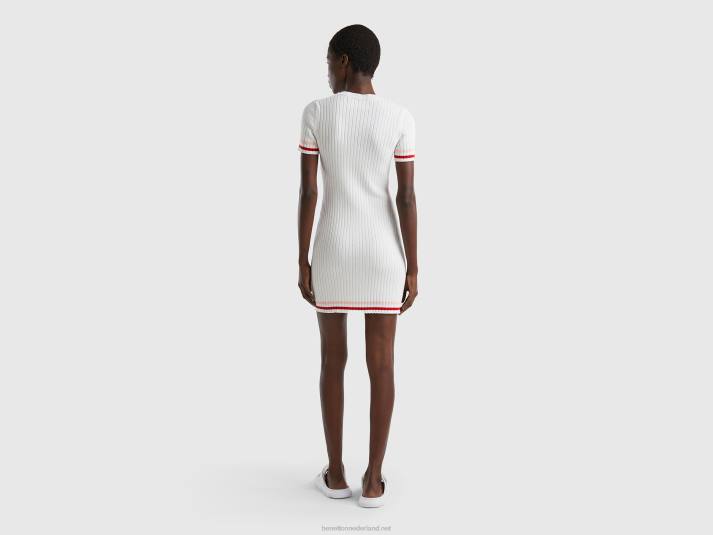vrouwen Benetton creme wit mini jurkje romig wit 4R624010