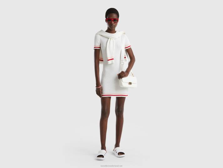 vrouwen Benetton creme wit mini jurkje romig wit 4R624010