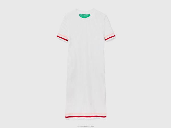 vrouwen Benetton creme wit mini jurkje romig wit 4R624010