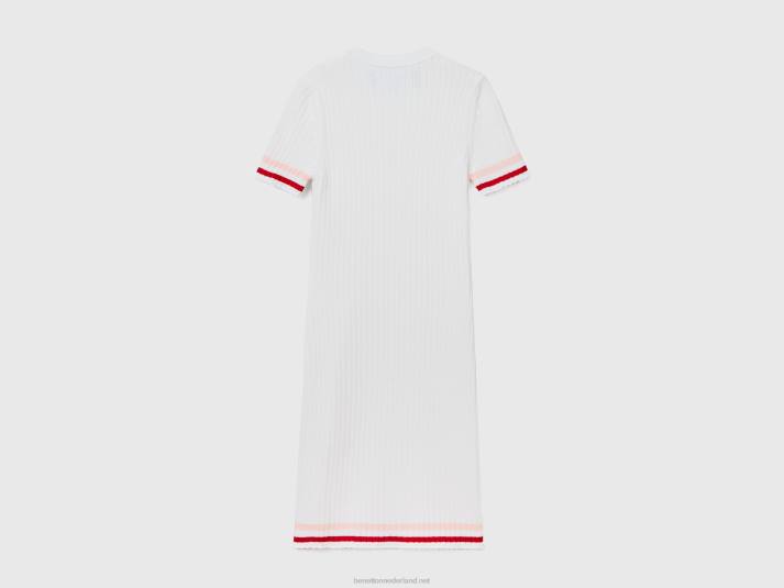 vrouwen Benetton creme wit mini jurkje romig wit 4R624010
