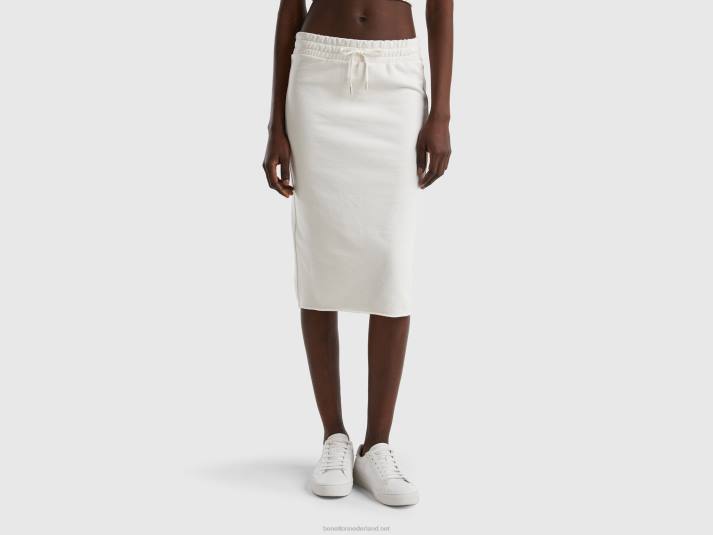 vrouwen Benetton zweet kokerrok romig wit 4R624200