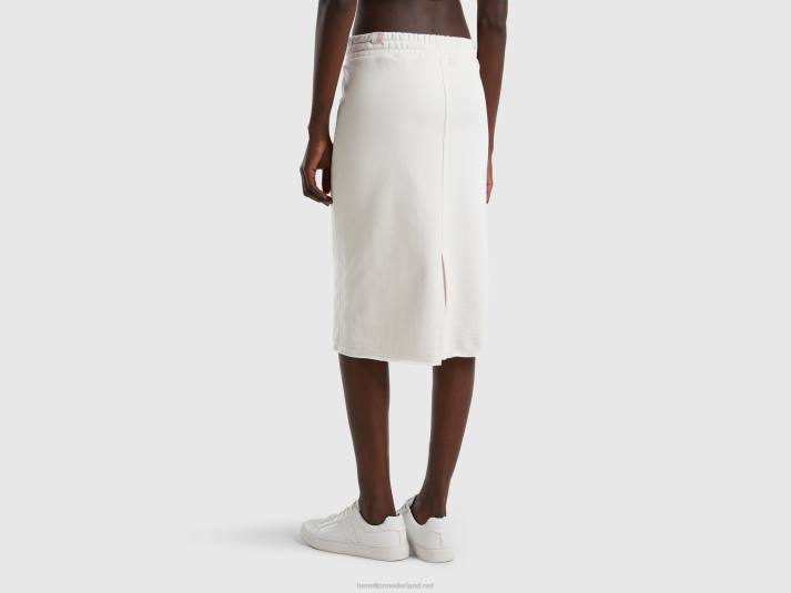vrouwen Benetton zweet kokerrok romig wit 4R624200