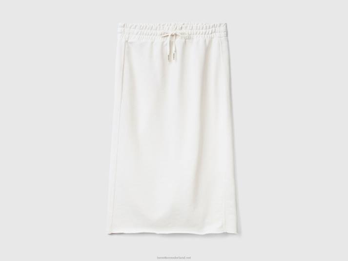 vrouwen Benetton zweet kokerrok romig wit 4R624200
