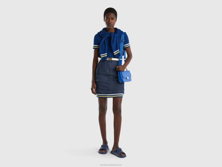 vrouwen Benetton minirok met cargozakken donkerblauw 4R624165