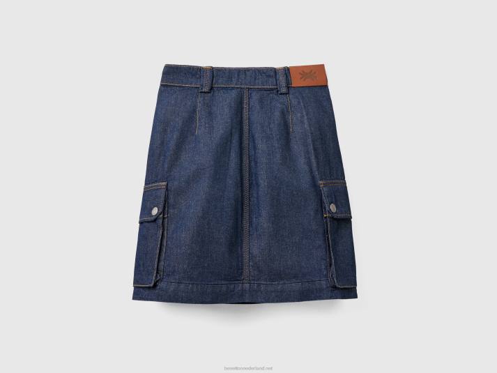vrouwen Benetton minirok met cargozakken donkerblauw 4R624165