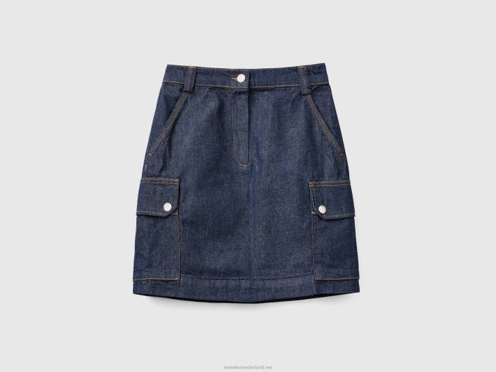 vrouwen Benetton minirok met cargozakken donkerblauw 4R62689