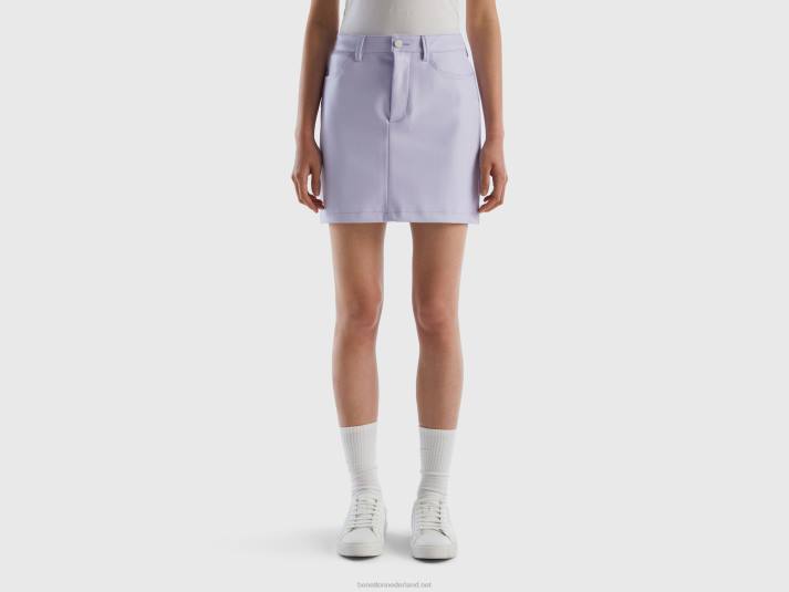 vrouwen Benetton minirok van imitatieleer lila 4R624166