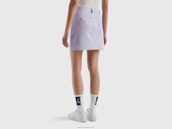 vrouwen Benetton minirok van imitatieleer lila 4R624166