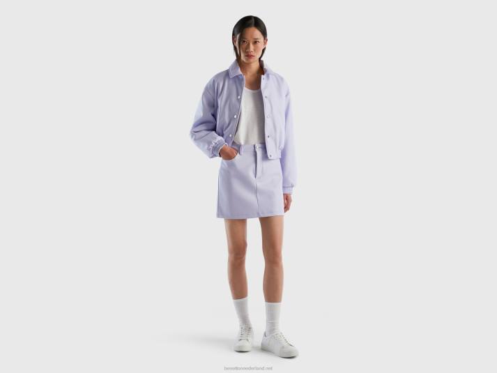 vrouwen Benetton minirok van imitatieleer lila 4R624166
