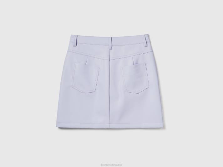 vrouwen Benetton minirok van imitatieleer lila 4R624166