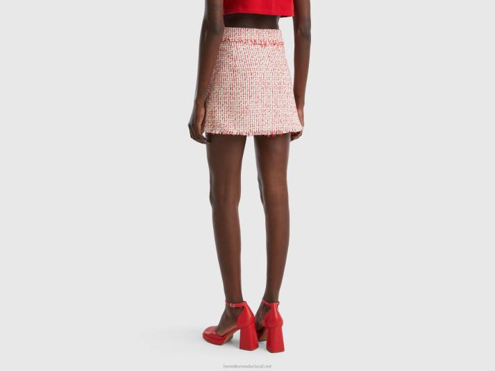 vrouwen Benetton minirok van tweed rood 4R624174