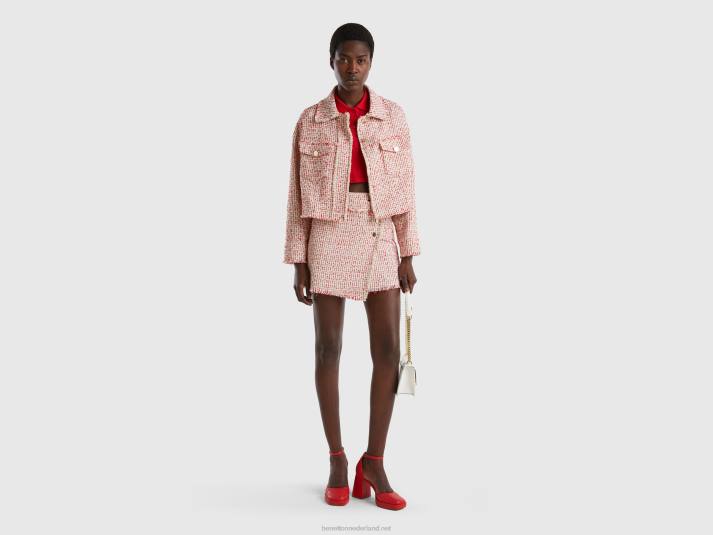 vrouwen Benetton minirok van tweed rood 4R624174