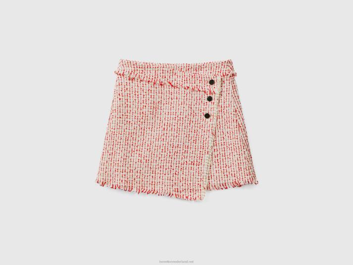 vrouwen Benetton minirok van tweed rood 4R624174