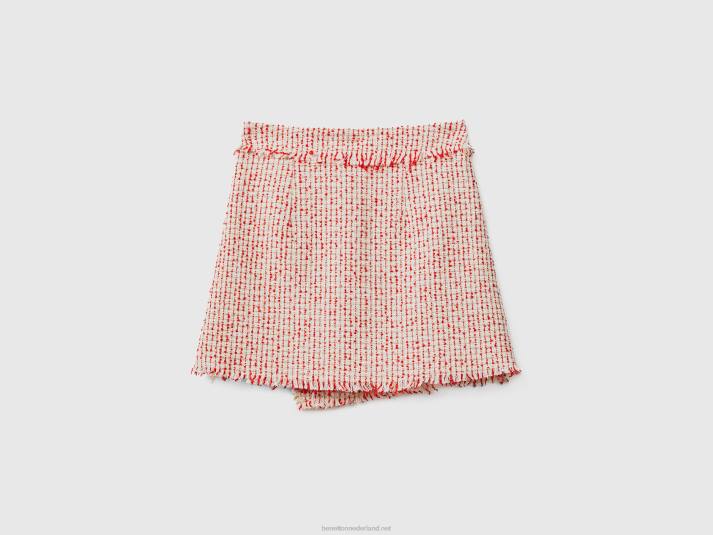 vrouwen Benetton minirok van tweed rood 4R624174
