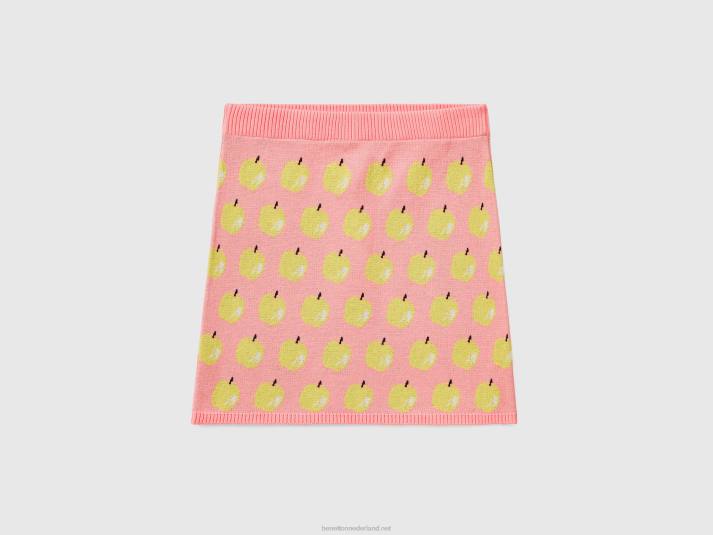 vrouwen Benetton roze minirokje met appelpatroon roze 4R624173