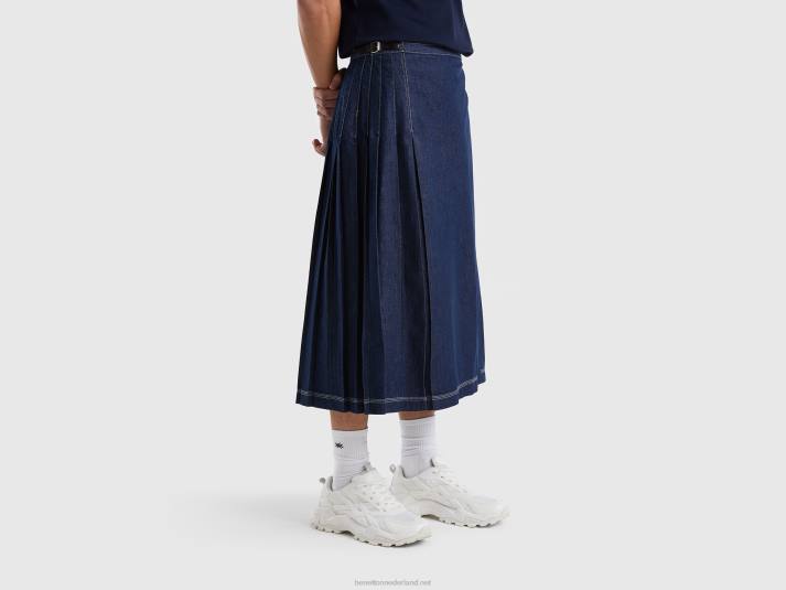 vrouwen Benetton wikkel midi-rok donkerblauw 4R624176
