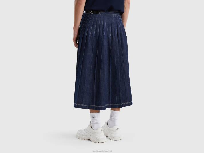 vrouwen Benetton wikkel midi-rok donkerblauw 4R624176