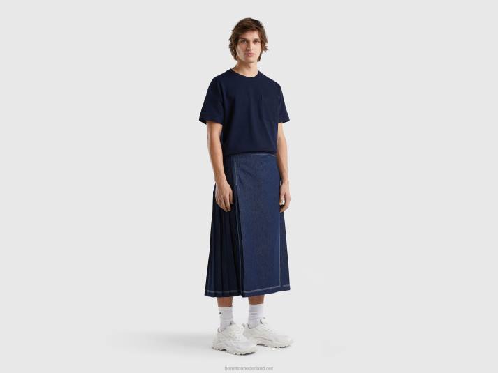 vrouwen Benetton wikkel midi-rok donkerblauw 4R624176