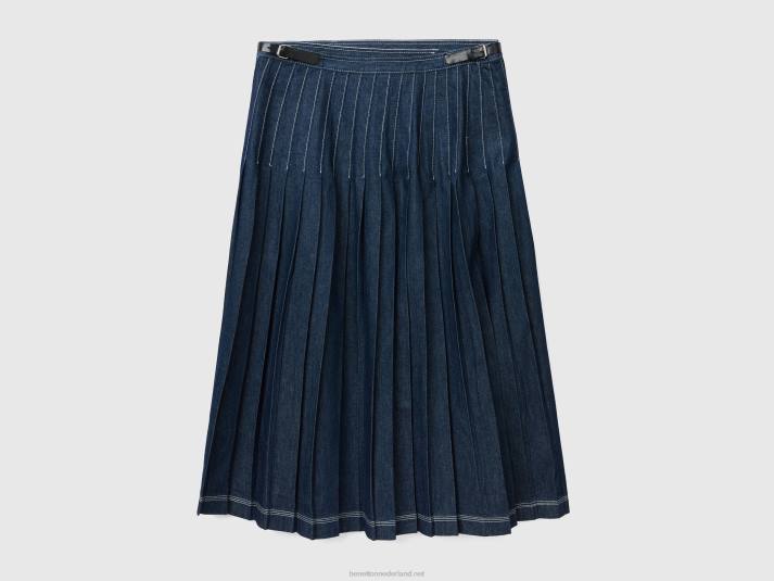 vrouwen Benetton wikkel midi-rok donkerblauw 4R624176