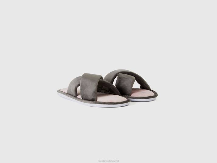 vrouwen Benetton open pantoffels van fluweel veelkleurig 4R62918