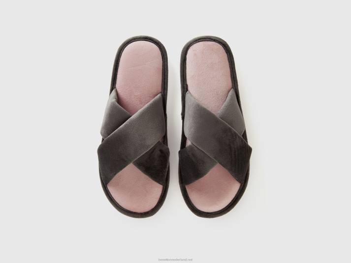 vrouwen Benetton open pantoffels van fluweel veelkleurig 4R62918