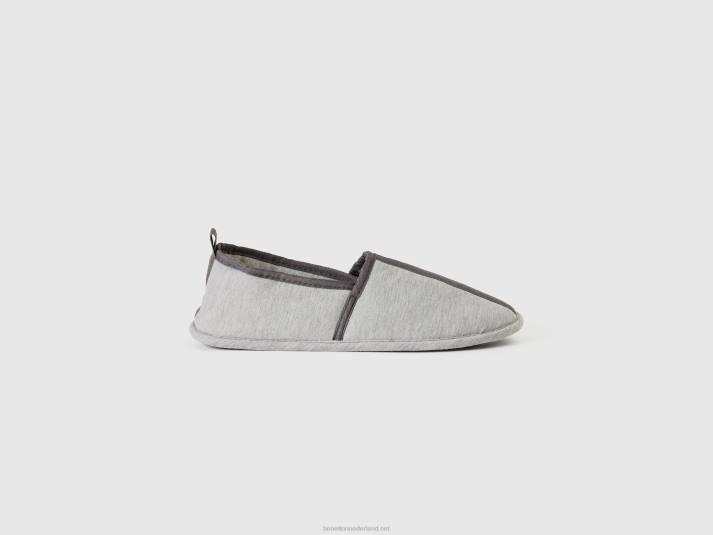vrouwen Benetton pantoffels met etui lichtgrijs 4R62901