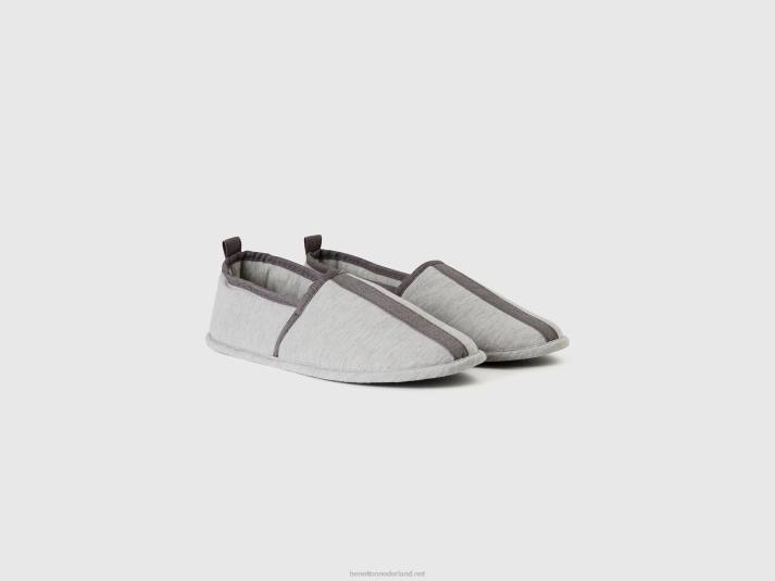 vrouwen Benetton pantoffels met etui lichtgrijs 4R62901