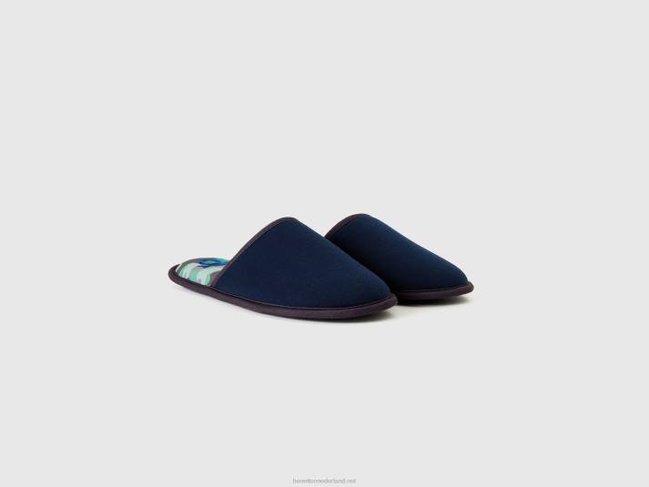 vrouwen Benetton pantoffels met patroon donkerblauw 4R62913