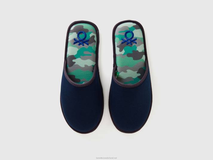vrouwen Benetton pantoffels met patroon donkerblauw 4R62913