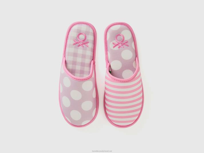 vrouwen Benetton pantoffels met patroon roze 4R62912