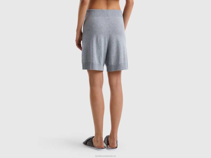 vrouwen Benetton bermuda's van kasjmiermix lichtgrijs 4R624197