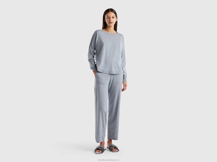 vrouwen Benetton broek van kasjmiermix lichtgrijs 4R62905