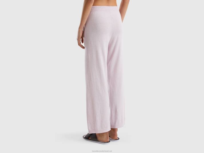 vrouwen Benetton broek van kasjmiermix zacht roze 4R62906