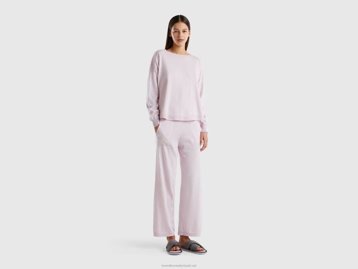 vrouwen Benetton broek van kasjmiermix zacht roze 4R62906