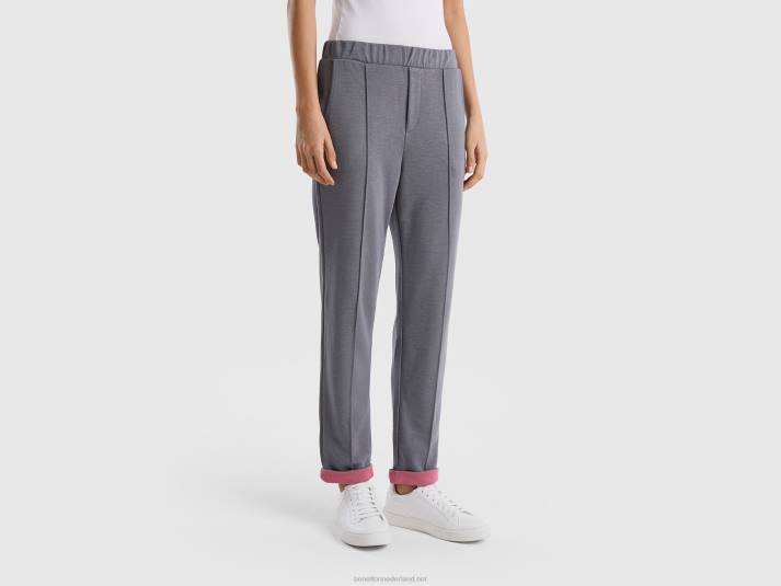 vrouwen Benetton wijde broek met zakken donkergrijs 4R624181