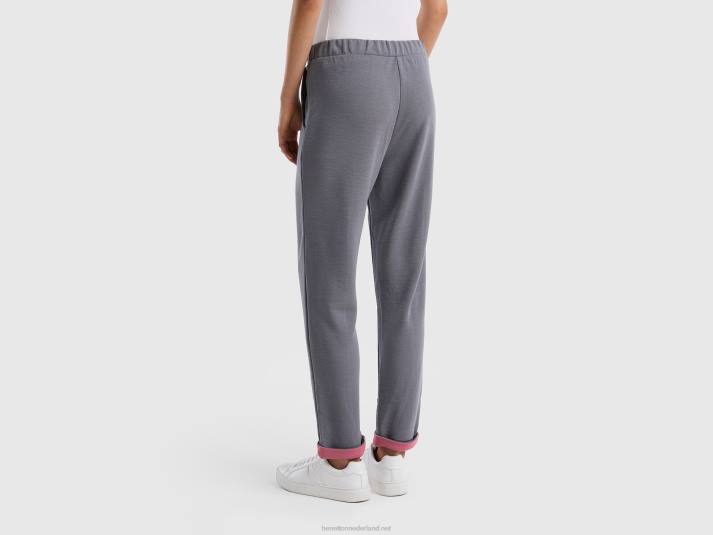 vrouwen Benetton wijde broek met zakken donkergrijs 4R624181