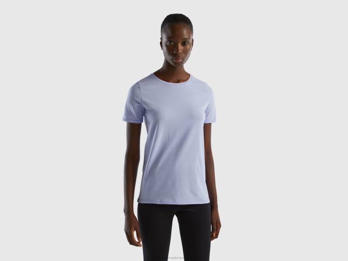 vrouwen Benetton T-shirt van superstretch biologisch katoen lavendel 4R624198