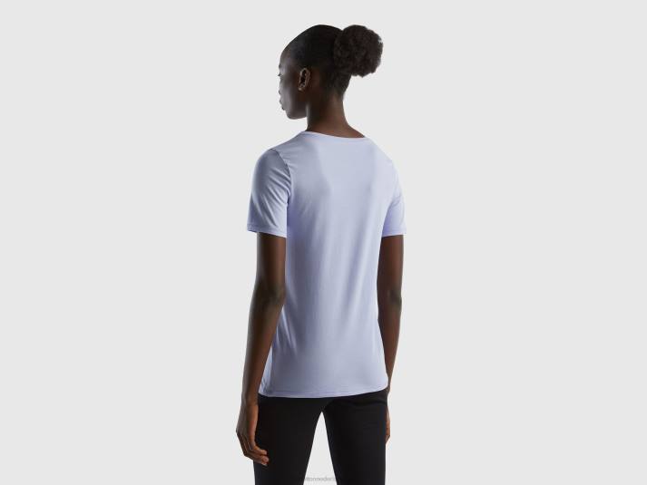 vrouwen Benetton T-shirt van superstretch biologisch katoen lavendel 4R624198
