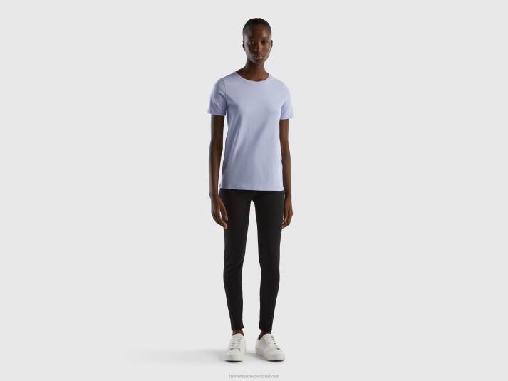 vrouwen Benetton T-shirt van superstretch biologisch katoen lavendel 4R624198