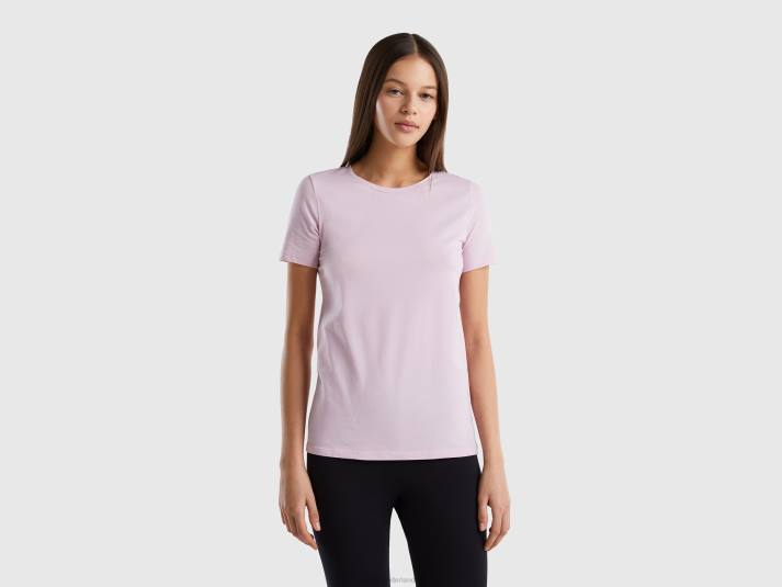 vrouwen Benetton T-shirt van superstretch biologisch katoen lila 4R624204