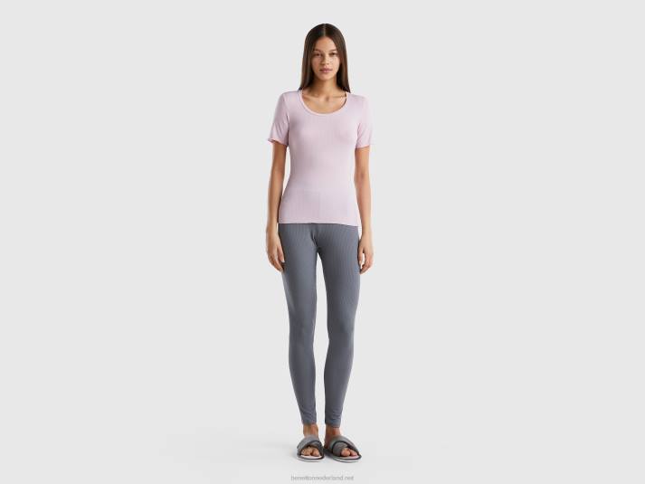 vrouwen Benetton slim-fit geribbeld T-shirt lila 4R624205