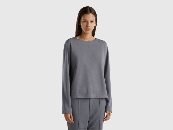 vrouwen Benetton omkeerbare zwierige top grijs 4R624203