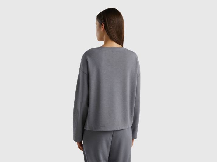 vrouwen Benetton omkeerbare zwierige top grijs 4R62920