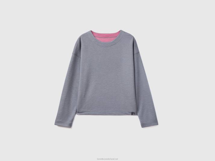 vrouwen Benetton omkeerbare zwierige top grijs 4R62920